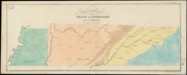 Geological map of the state of Tennessee