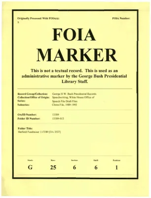 Hatfield Fundraiser 11/7/89 [OA 3537]