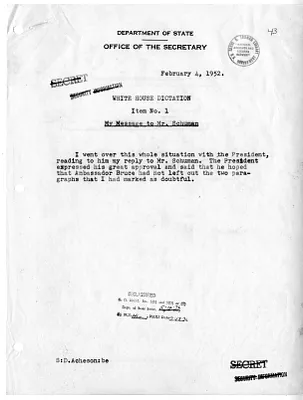 Memorandum of Conversation with Secretary of State Dean Acheson and President Harry S. Truman