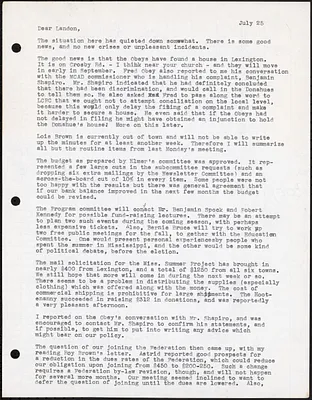 Letter to Landon Lindsay with LCRC updates