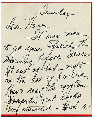 Letter from Bess W. Truman to Harry S. Truman
