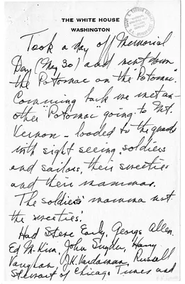 Longhand Note of President Harry S. Truman