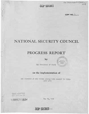 National Security Council Progress Report by the Secretary of State on the Implementation of the Position of the United States with Respect to Korea (NSC 8/2)