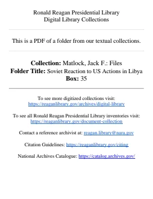 Soviet Reaction to US Actions in Libya