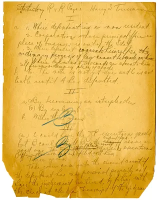 Harry S. Truman, Exam in Statutory Rights and Remedies, Kansas City School of Law