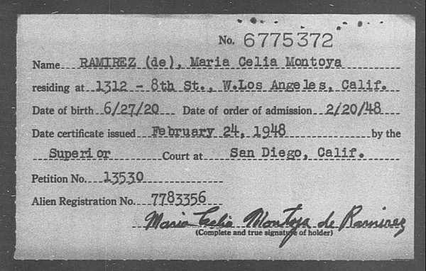 Ramirez De, Maria Celia Montoya - 1948