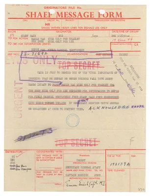 Cable, General Dwight D. Eisenhower to General Omar Bradley Regarding Protection of Meuse River Bridges