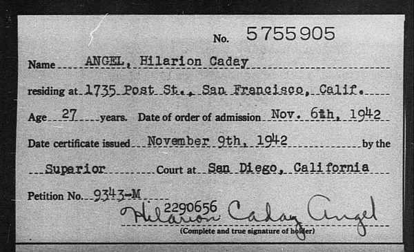 Angel, Hilarion Caday - 1942