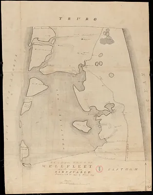 Plan of Wellfleet made by Oliver Arey, dated 1841