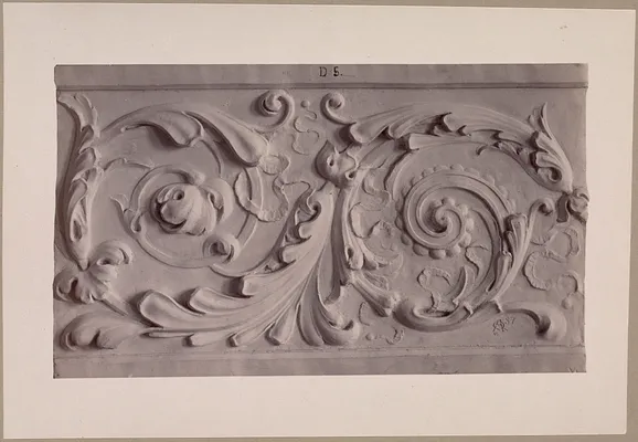 View of student work, modeling in clay