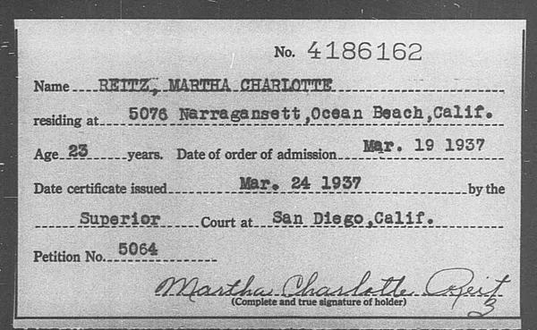 Reitz, Martha Charlotte - 1937