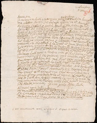 Letter from John Cotton to Rowland Cotton, Sandwich, before 1696 September 8