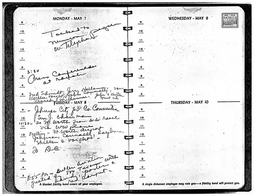 Lyndon Johnson's 1956 Desk Diary II, beginning 5/7/1956