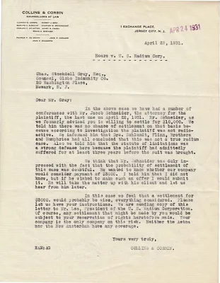 Letters Received to Chas. Stockdell Gray, April 23, 1931