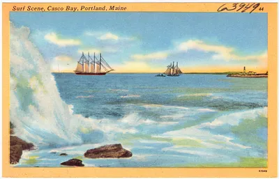 Surf scene, Casco Bay, Portland, Maine