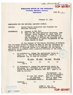 Memorandum from James S. Lay, Jr. to the National Security Council