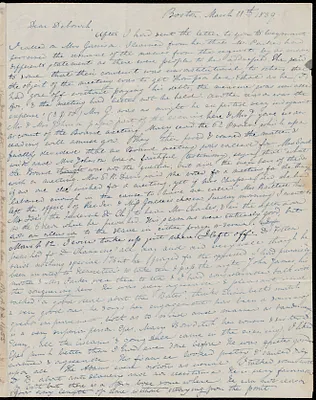 Letter from Anne Warren Weston, Boston, to Debora Weston, March 11th, 1839