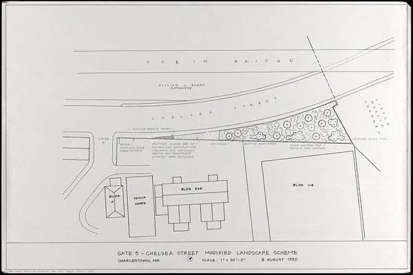 Gate 5 - Chelsea Street modified landscape scheme, Charlestown, MA