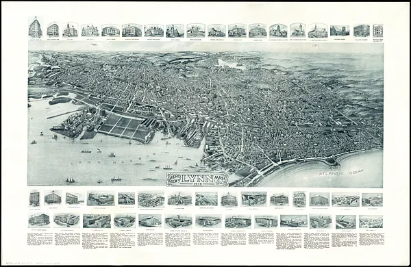 Aero view of Lynn, Mass, 1916