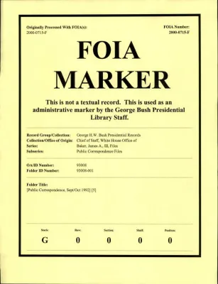 [Public Correspondence, Sept/Oct 1992] [5]