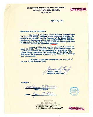 Memorandum from James S. Lay to President Harry S. Truman