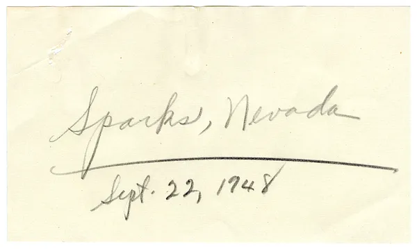 Press Release, Speech of President Harry S. Truman, Sparks, Nevada