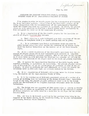 Memorandum from James MacDonald to President Harry S. Truman