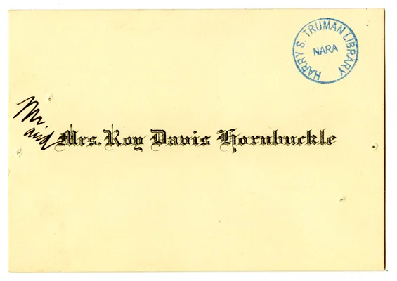 Wedding Gift Card from Myra and Roy Hornbuckle