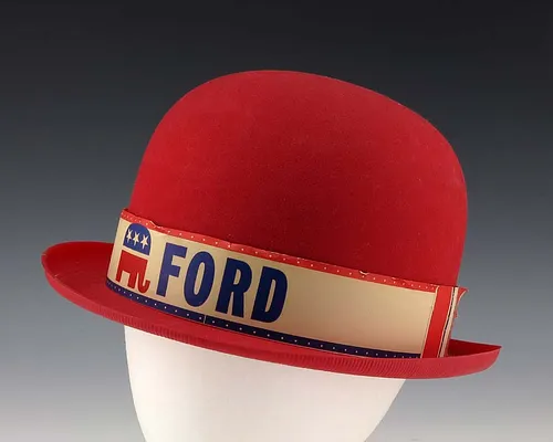 Red Plastic Campaign Bowler Hat