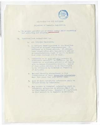Memorandum for President Harry S. Truman