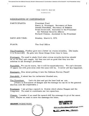 March 8, 1976 - Ford, Kissinger, Rumsfeld