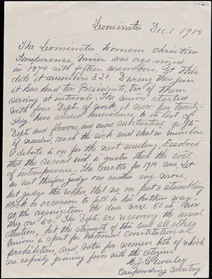 Women’s Christian Temperance Union (W. C. T. U.) of Leominster