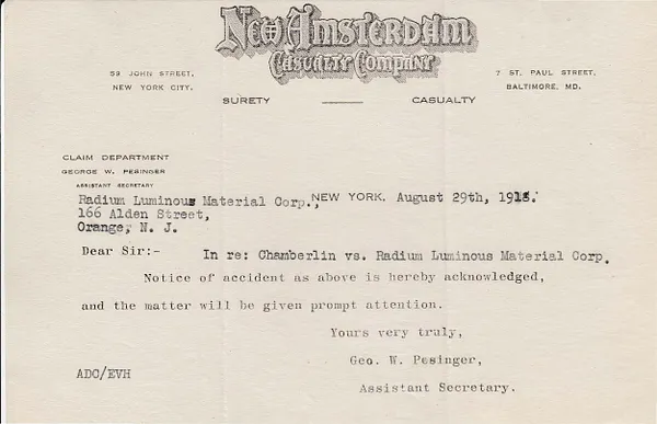 Letters Received, August 29, 1918