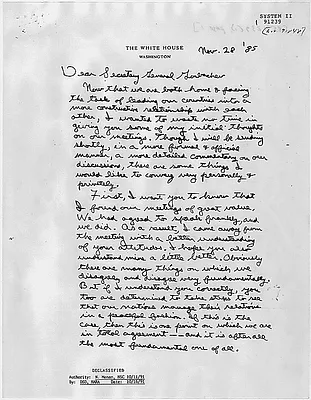 Letter from Ronald Reagan to Mikhail Gorbachev (English version)