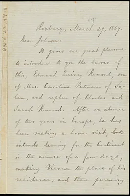 Letter from William Lloyd Garrison, Roxbury, [Mass.], to Oliver Johnson, March 29, 1869