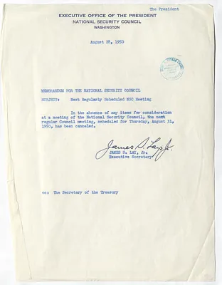 Memorandum from James S. Lay, Jr. to the National Security Council