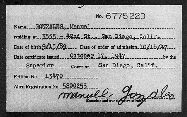 Gonzales, Manuel - 1947