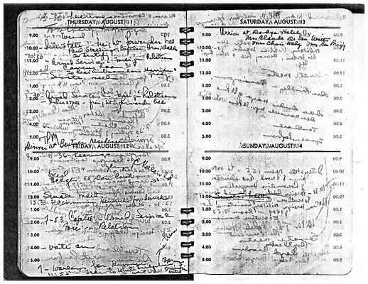Lyndon Johnson's 1949 Desk Diary, beginning 8/11/1949