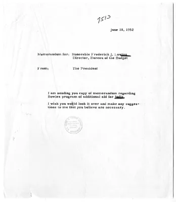 Correspondence Between President Harry S. Truman and Frederick J. Lawton, with Related Material