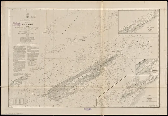 Chart of Isle Royale including north west coast of Lake Superior