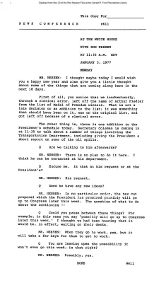 Press Secretary Briefings, 1/3/77