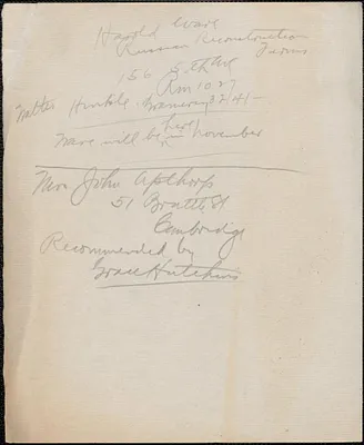 [Thomas O'Connor?] autograph note, [Boston, Mass., July-August 1927]