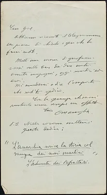 Osvaldo Maraviglia autograph note signed, in Italian, to Joseph Moro, [November 1927?]