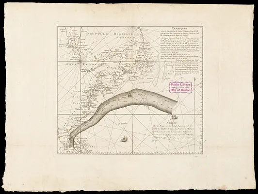 Remarques sur la navigation de terre-neuve à New-York afin d'eviter les courrants et les bas-fonds au sud de Nantuckett et du Banc de George