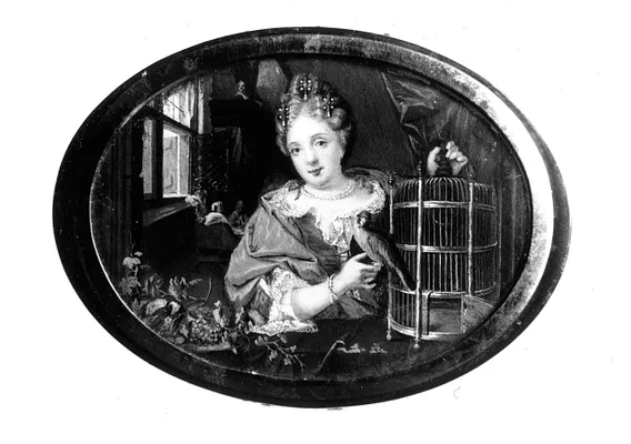 Snuffbox with Portrait of Woman with a Parrot
