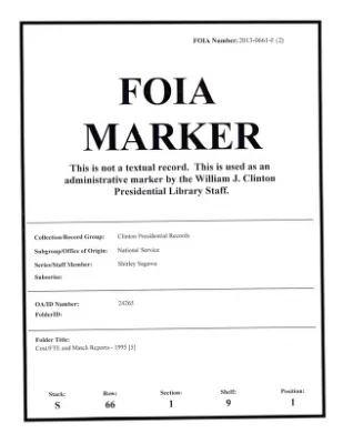 Cost/FRE and Match Reports – 1995 [5]