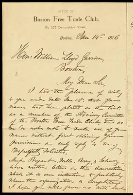 Letter from William Downie, Boston, [Mass.], to William Lloyd Garrison, Jan. 14, 1876