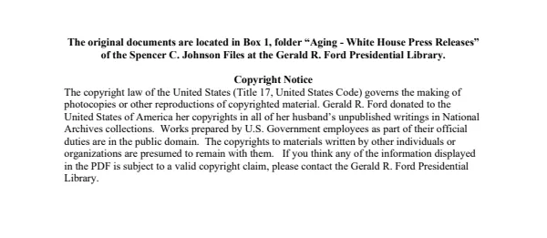 Aging - White House Press Releases