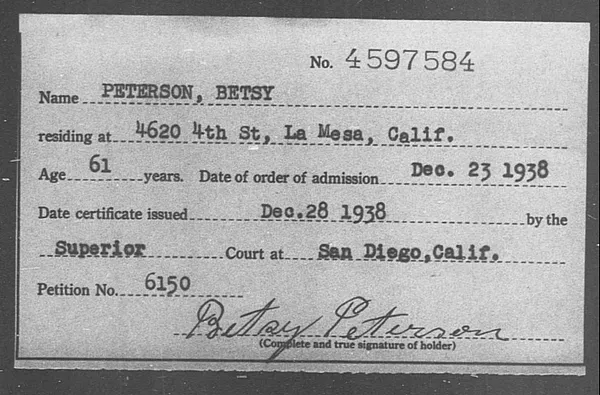 Peterson, Betsy - 1938