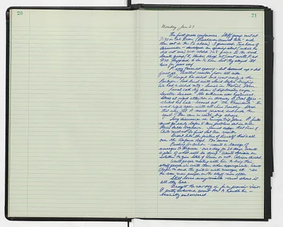 Handwritten journal entry for January 27, 1969